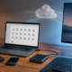 คอมพิวเตอร์และอุปกรณ์จัดเก็บข้อมูลแสดงแนวคิด Cloud Sync กับ Backup แยกอิสระ